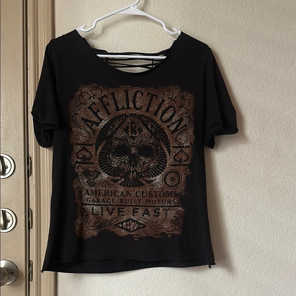 Affliction Black Graphic Short Sleeve Tee - Picture 2 of 6